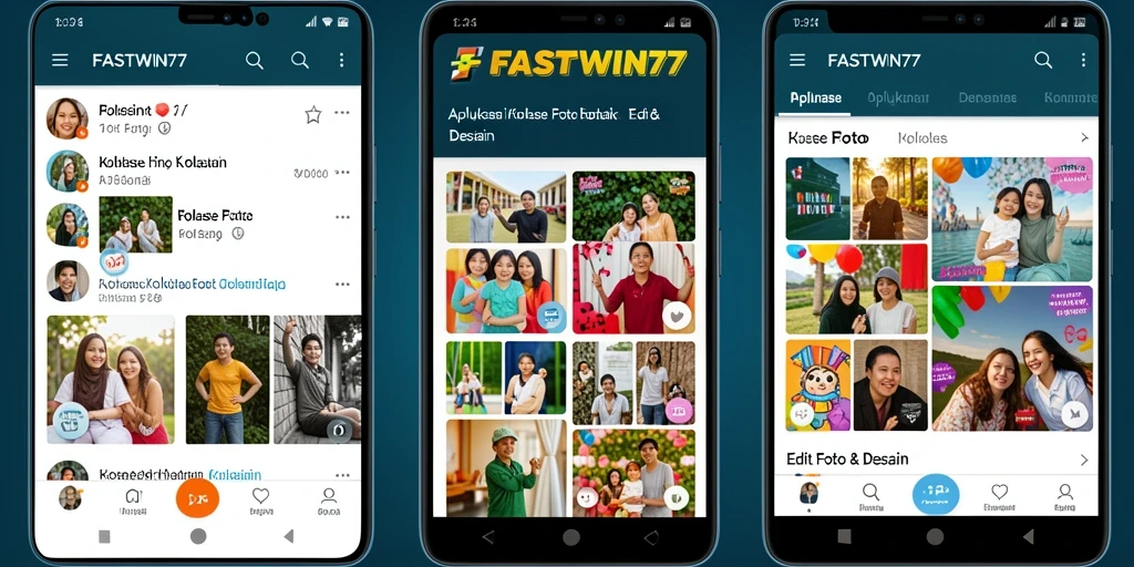 Antarmuka FASTWIN77 yang ramah pengguna untuk kolase foto.