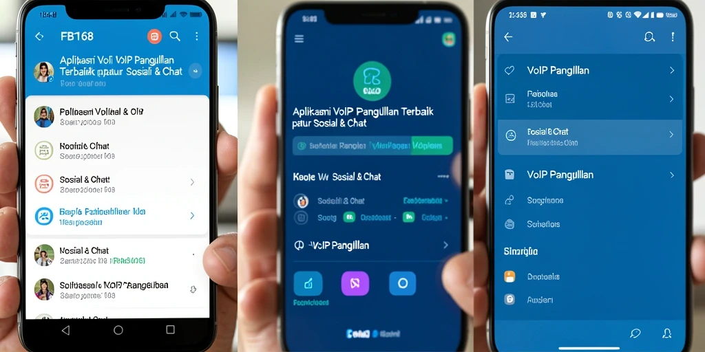 Tampilan antarmuka FB168 saat melakukan VoIP Panggilan.