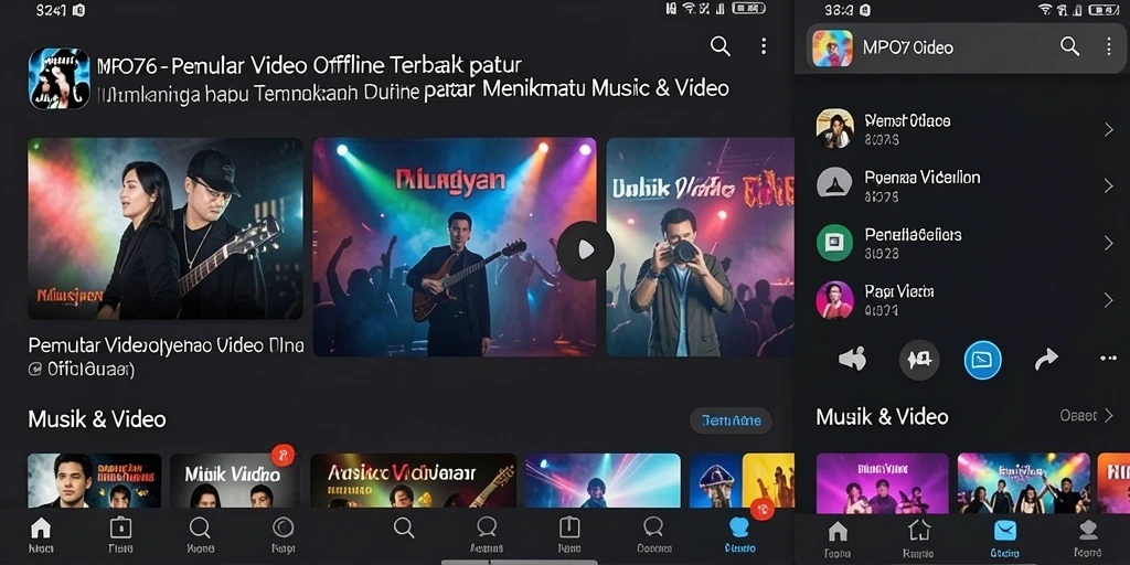Antarmuka pengguna MPO76 yang ramah dan fungsional untuk Pemutar Video Offline.