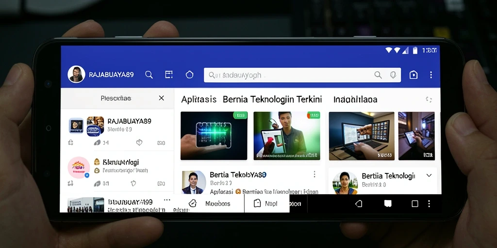 Tampilan antarmuka aplikasi RAJABUAYA89 yang modern dan informatif.