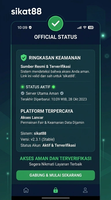 Tampilan kanal resmi sikat88